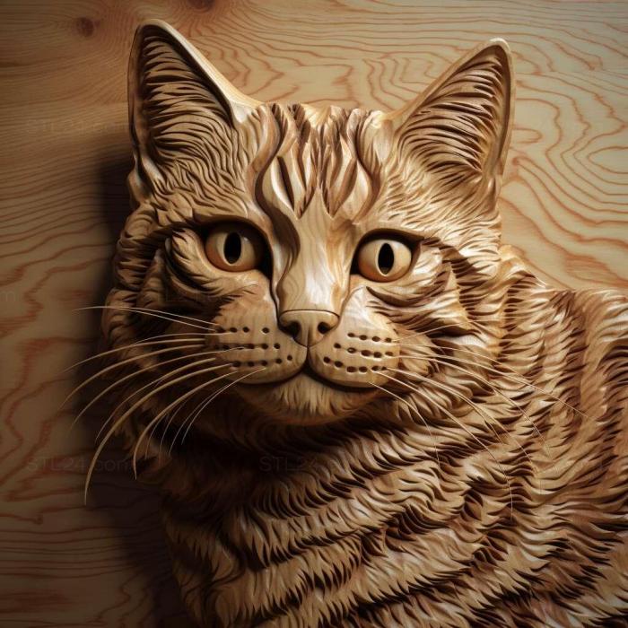 Nature and animals (tabby cat 1, NATURE_5545) 3D models for cnc